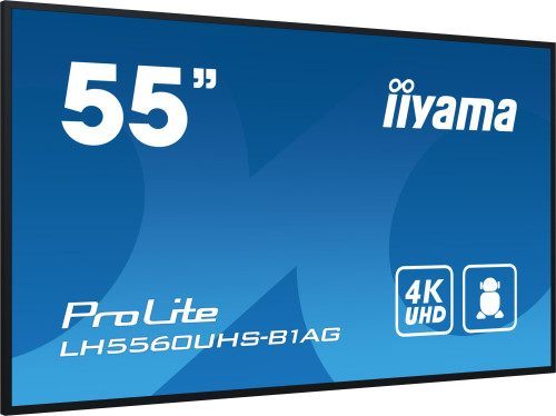 Iiyama Prolite Pizarra De Caballete Digital 139,7 Cm (55") Led Wifi 500 Cd / M² 4K Ultra HD Negro Procesador Incorporado Android 11 24/7