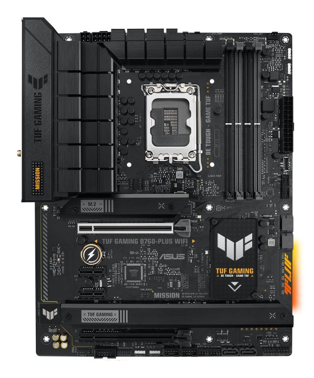 Placa Asus Tuf Gaming B760-Plus Wifi,Intel,1700,B760,4Ddr5,128 GB,HDMI+Dp,4Sata+3M.2,4Usb 3.2+1Usb-C,2.5 GB+Wifi6e+Bt5.2,Atx