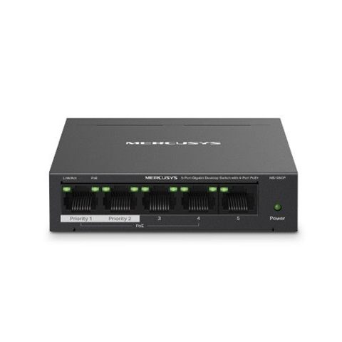 Mercusys Ms105gp Switch Gigabit Ethernet (10/100/1000) Energía Sobre Ethernet (Poe) Negro