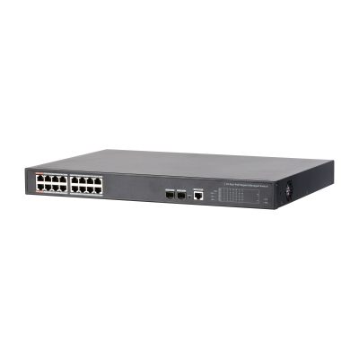 Dahua - Dh-Pfs4218-16Gt-240 - Switch Poe 16 Puertos Gigabit + 2 Sfp Uplink Gigabit 240 W 802.3At Manejable Layer 2