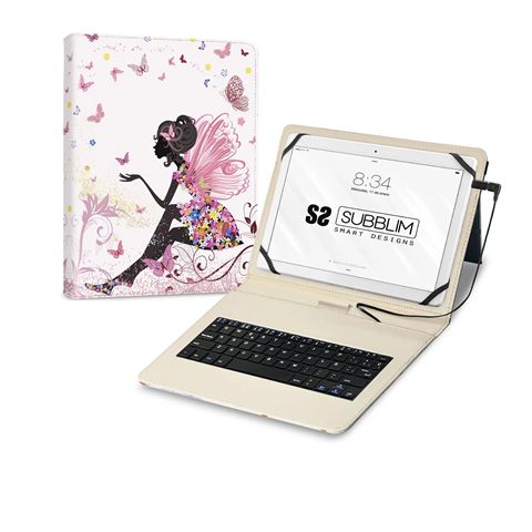 Funda Con Teclado Micro Usb – Type C Keytab Usb 11" Hadas