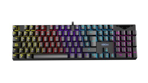 Krom Teclado Gaming Kasic. Mecanico. Teclas Retroiluminadas Rainbow. Usb