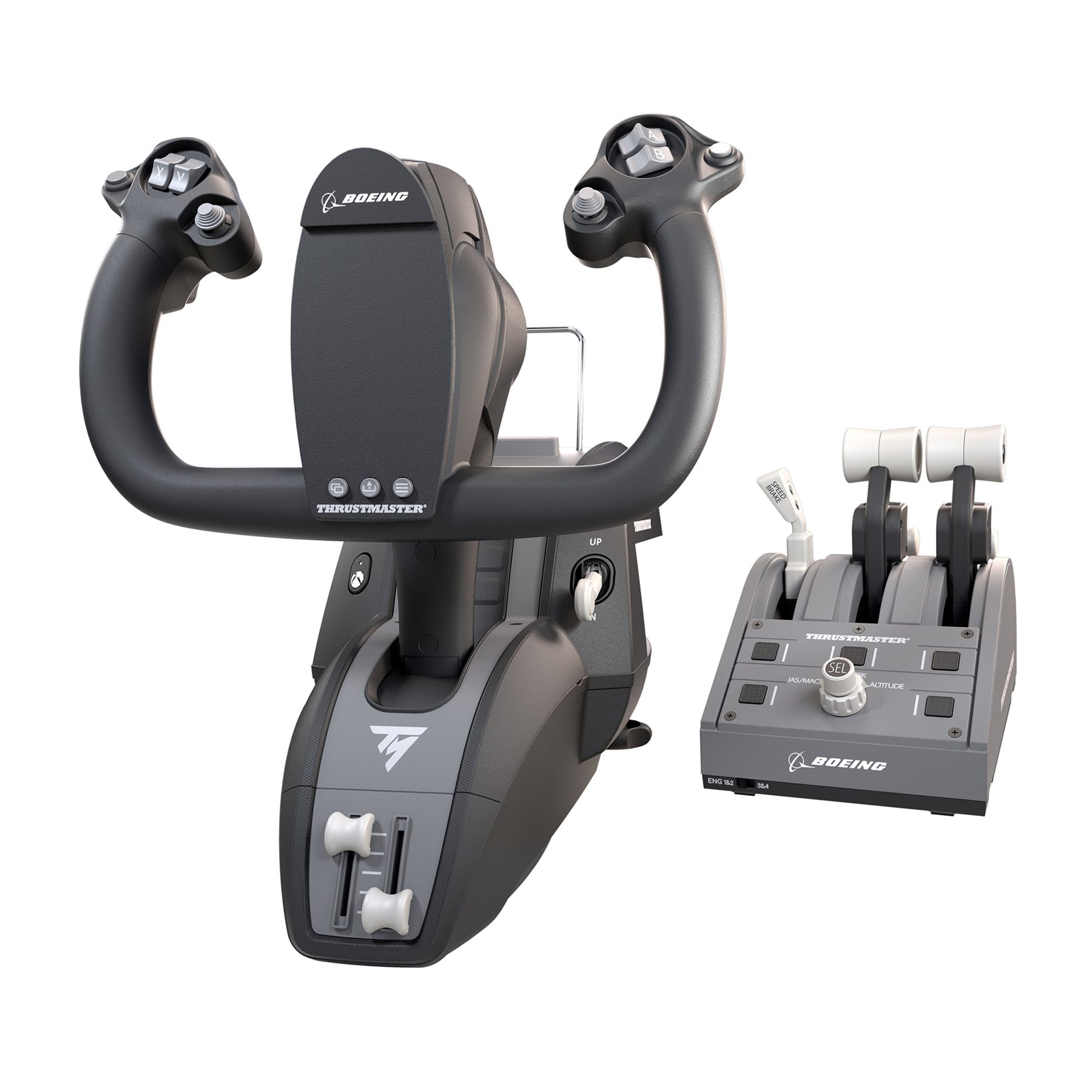 Thrustmaster Tca Y Pack Boeing Xbox Series Et PC (Joystick , Manette Des Gaz , P Gris USB Panel De Mandos Tipo Máquina Recreativa PC, Xbox, Xbox One, Xbox One S, Xbox One X, Xbox Series S, Xbox Series X