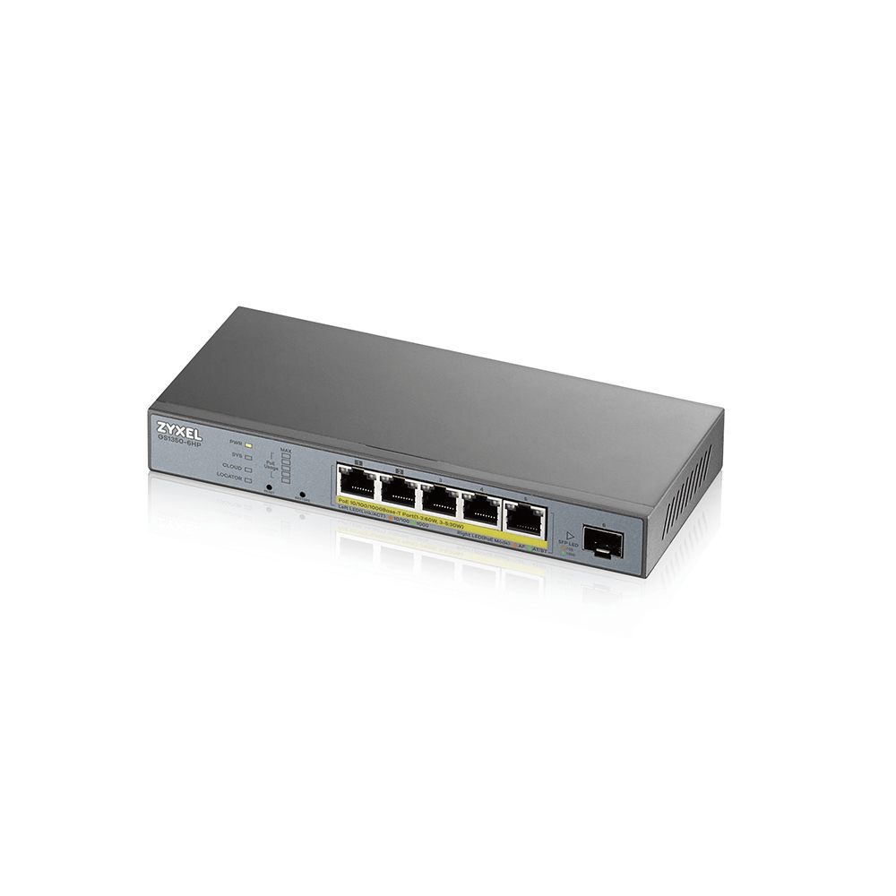 Zyxel Gs1350-6Hp-Eu0101f Switch Gestionado L2 Gigabit Ethernet (10/100/1000) Energía Sobre Ethernet (Poe) Gris