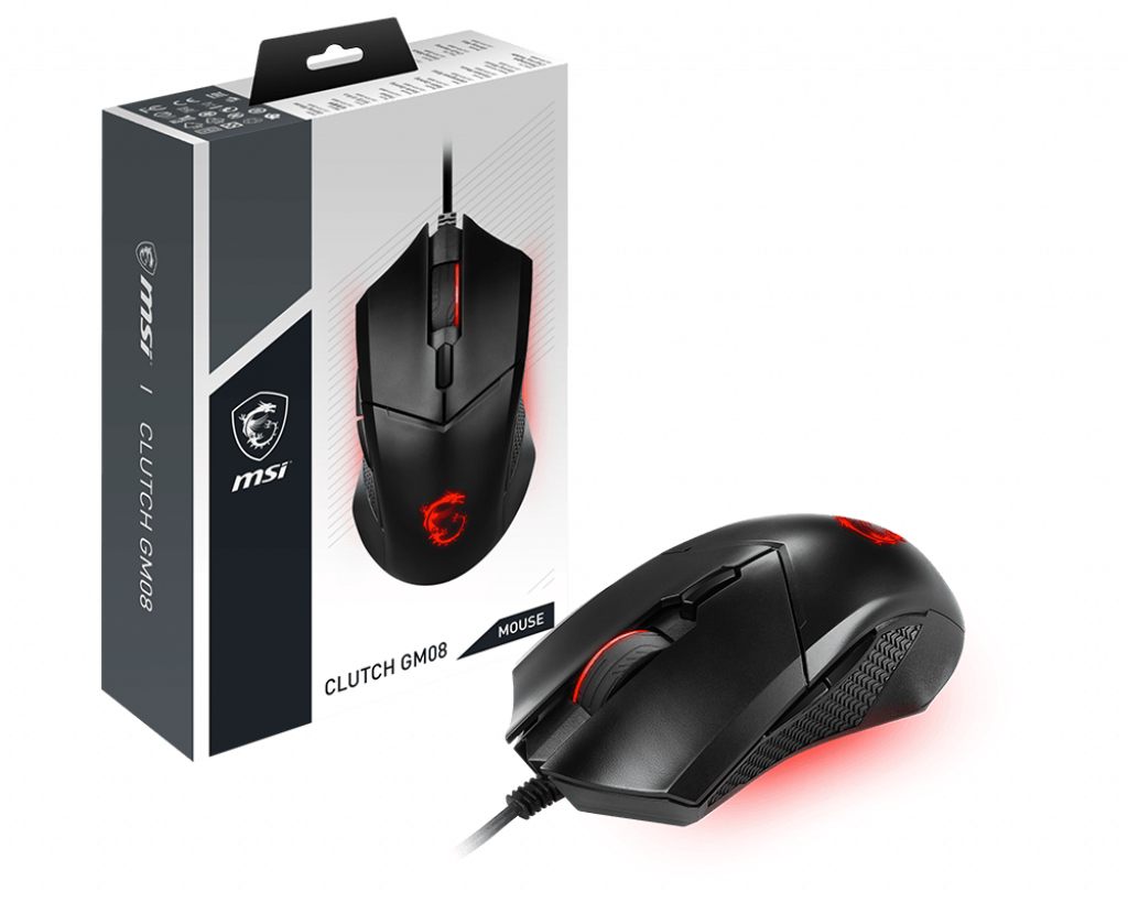 MSI Clutch Gm08 Ratón Ambidextro USB Tipo A Óptico 4200 Dpi