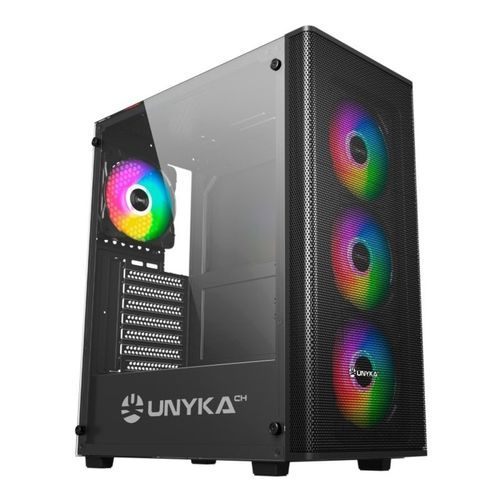 CAJA SEMITORRE/ATX UNYKA MIR100 S/FUENTE USB3.0 NEGRA ARGB C/VENTANA