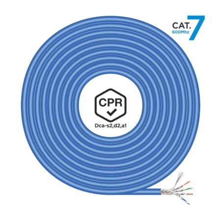 Bobina De Cable Rj45 Sftp Awg23 Lszh Cpr Dca Aisens A146-0665 Cat.7/ 305M/ Azul
