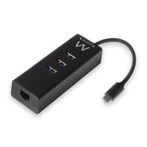 Ewent Ew1141 Hub De Interfaz Usb 3.2 Gen 1 (3.1 Gen 1) Type-C 5000 Mbit/S Negro