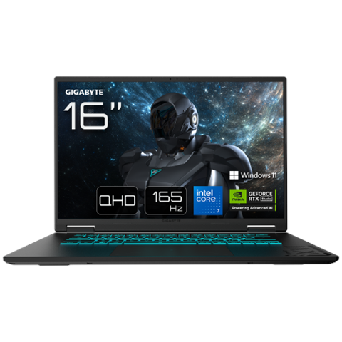 Gigabyte Portatil Gaming A16 Pro Dxhg4escc4sh,Intel Rpl-R Core 7 240H,32Gb Ddr5,Ssd 1Tb,16" Qhd+ 165Hz,Rtx5070ti/12Gb,W11 Home