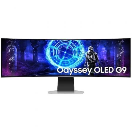 Smart Monitor Gaming Ultrapanorámico Curvo Samsung Odyssey Oled G9 S49dg950su 49"/ Dual Qhd/ 0.03Ms/ 240Hz/ Oled/ Multimedia/Regulable En Altura/Plata