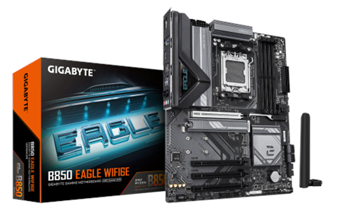 Gigabyte B850 Eagle Wifi6e Placa Base - Procesadores Amd Ryzen Serie 9000, Vrm Digital De 8+2+2 Fases, Hasta 8200Mhz Ddr5 (Oc), 1Xpcie 5.0 + 2Xpcie 4.0 M.2, Lan Gbe, Wifi 6E, Usb 3.2 Gen 2