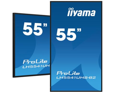 Monitor Iiyama 55" 3840X2160, 4K Uhd Ips Panel, 1% Haze, Landscape And Portrait Mode, Speakers 2X 10W , Vga, 3X Hdmi, 500Cd/M², Media Play Usb Port, Control Lan / Rs232c, Vesa 400X400 (Lh5541uhs-B2)