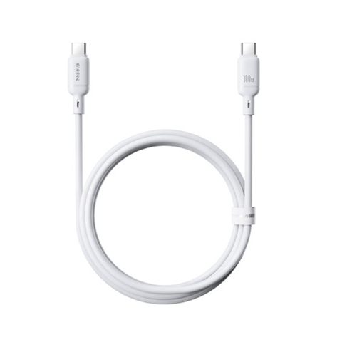 Os-Baseus Silky Series Fast Charging Cable Type-C To Type-C 100W 1M Moon White