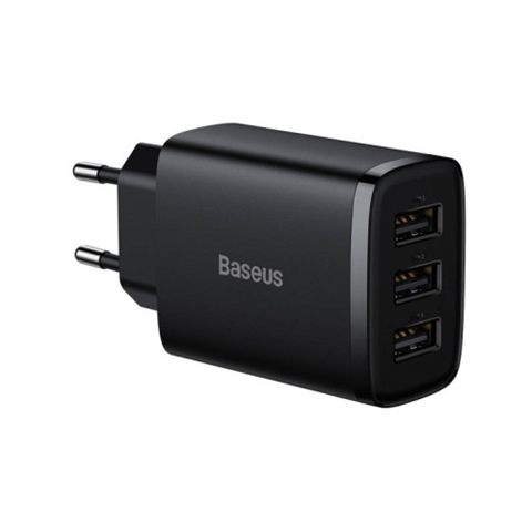 Baseus Compact  Charger 3U 17W Eu Black