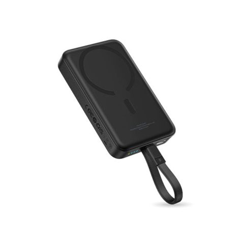 Os-Baseus Enerfill Fm11 Magnetic Power Bank With Built-In Usb Cable 10000Mah 30W Moon White