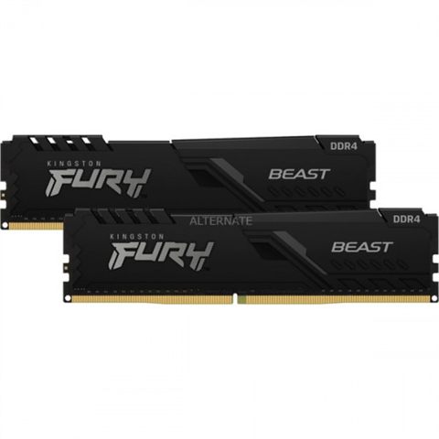 Memoria Kingston Fury Beast Black Ddr4 64Gb (Kit 2) 3200Mhz  Cl16     - Kf432c16bbk2/64