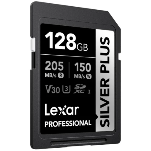 Lexar 128Gb Professional Silver Plus Sdxc Uhs-I Cards,  Up To 205Mb/S Read 150Mb/S Write C10 V30 U3