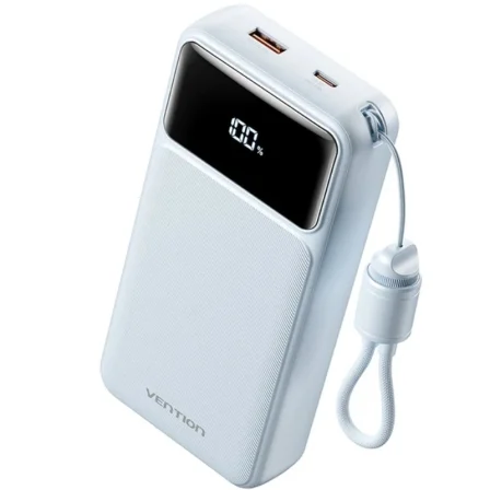 Powerbank 20000Mah Vention Xgyl0-40-Ty/ 22.5W/ Azul/ Incluye Cable Usb Tipo-C