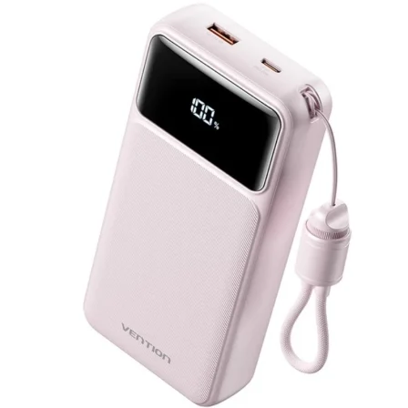 Powerbank 20000Mah Vention Xgyp0-40-Ty/ 22.5W/ Rosa/ Incluye Cable Usb Tipo-C