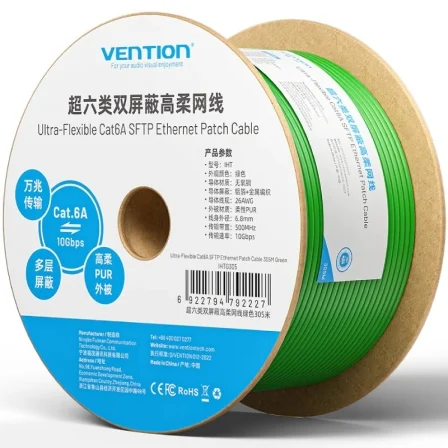 Bobina De Cable Rj45 Utp Vention Ihtg305 Cat.6A/ 305M/ Verde