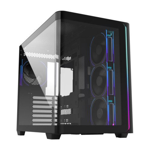 Fsp Caja M580-Bp (Atx Mid Tower, Usb3.0 X 2, Type C, 120Mm Pwm Argb Reverse Fans× 4, Digital Fan Speed