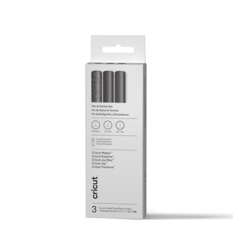 Cricut Rotuladores Metalizados Permanentes  De 1,0 Mm, Dorado/Plata/Cobre (3 Uds.) + Adaptador