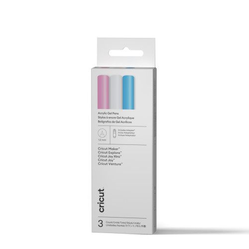 Cricut Bolígrafos De Gel Acrílico , 1,0 Mm (3 Uds.) + Adaptador