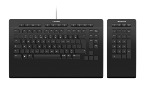 3Dconnexion Keyboard Pro With Numpad Teclado Oficina Usb + Rf Wireless + Bluetooth Qwertz Alemán Negro
