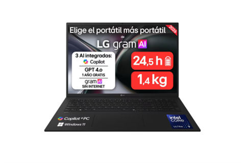 Portatil Lg Gram 17’’, Ultra7, 32Gb Ram, 1Tb Ssd, Windows 11Home