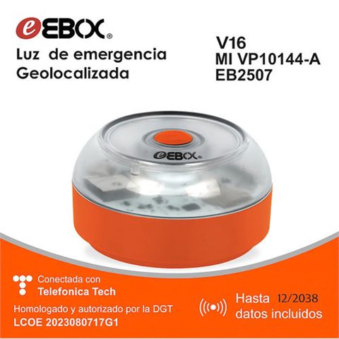 LUZ DE EMERGENCIA EBOX V16IOT EB2507 BALIZA LUZ DE EMERGENCIA HOMOLOGADA POR LA DGT