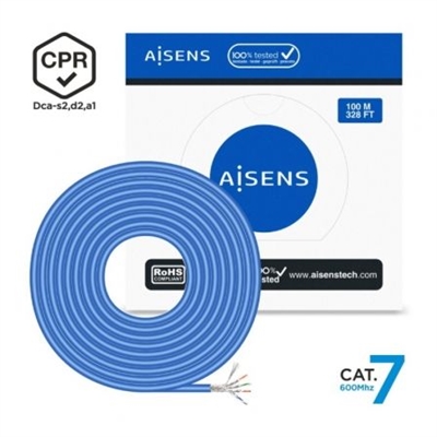 Aisens A146-0664 AISENS® – Bobina cable de red CPR Dca CAT.7 S/FTP PIMF AWG23 100% cobre.