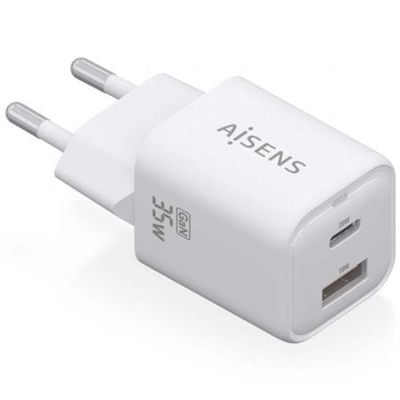 Aisens ASCH-35W2P024-W Aisens - Cargador Gan 35W 1Xusb-C Pd3.0 Qc4.0 1Xusb-A Qc3.0 Blanco