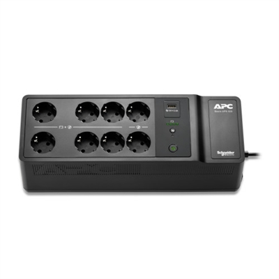 Apc BE500G2-GR APC BE500G2-GR. Topología UPS: En espera (Fuera de línea) o Standby (Offline), Capacidad de potencia de salida (VA): 0,5 kVA, Potencia de salida: 300 W. Tecnología de batería: Plomo-ácido, Capacidad de la batería: 9 Ah, Voltaje de la pila: 12 V. Factor de forma: Escritorio, Color del producto: Negro. Certificados de conformidad: CE, EAC. Ancho: 130 mm, Profundidad: 365 mm, Altura: 120 mm