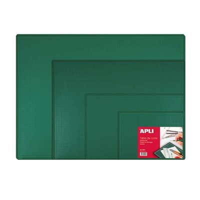 Apli 13563 Tabla De Corte De Pvc Color Verde Con Medidas De 90 X 60 Cm (A1) Y Un Grosor De 2 Mm. Ideal Para Realizar Manualidades Y Proyectos Evitando Cortes En La Mesa. Dispone De Base Antideslizante Y Formula Autocicatrizante Que Permite Que Los Cortes Se Cierren Automaticamente.