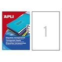 Apli 1225 - Etiquetas Autoadhesivas De Poliester Translucidas De Cantos Rectos Tama?O 210 X 297 Mm Con