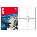 Apli 1227 - Etiquetas Autoadhesivas Color Blanco De Cantos Rectos Tama?O 105 X 148 Mm Con Adhesivo Per