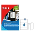 Apli 1233 - Etiquetas Autoadhesivas Color Blanco Cantos Romos Tama?O 190 X 61 Mm Con Adhesivo Permanen