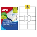 Apli 1278 - Etiquetas Autoadhesivas Color Blanco De Cantos Rectos Tama?O 105 X 57 Mm Con Adhesivo Perm