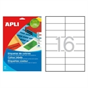 Apli 1597 - Etiquetas Autoadhesivas Color Rojo De Cantos Rectos Tama?O 105 X 37 Mm Con Adhesivo Perman