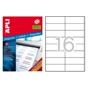 Apli 2525 - Etiquetas Autoadhesivas Color Blanco Cantos Rectos Tama?O 105 X 37 Mm Con Adhesivo Permane