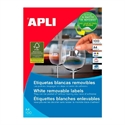Apli 3054 - Etiquetas Autoadhesivas Color Blanco Cantos De Rectos Tama?O 485 X 254 Mm Con Adhesivo Rem