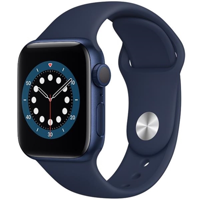 Apple MG143TY/A Apple Watch Series 6 (GPS) - 40 mm - aluminio azul - reloj inteligente con pulsera deportiva - fluoroelastómero - azul marino oscuro - tamaño de la banda: S/M/L - 32 GB - Wi-Fi, Bluetooth - 30.5 g