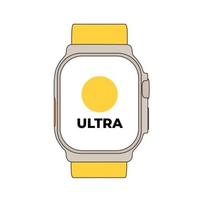 Apple MNHG3TY/A Apple Watch Ultra GPS + Cellular, 49mm Titanium Case con Yellow Ocean Band