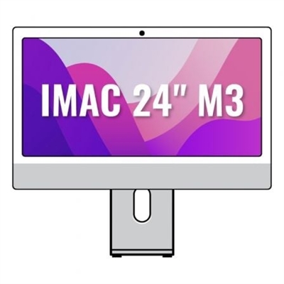 Apple MQRJ3Y/A Apple Imac 24 M3 with 8 core CPU and 10 core GPU, 8GB, 256GB, Silver