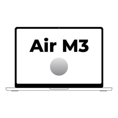 Apple MRXQ3Y/A Apple MacBook Air 13 M3,8CPU,8GPU, 8GB, 256GB SSD - Silver