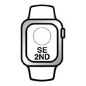 Apple MNK23TY/A - Apple Watch SE (GPS) - 2ª generación - 44 mm - aluminio plateado - reloj inteligente con p