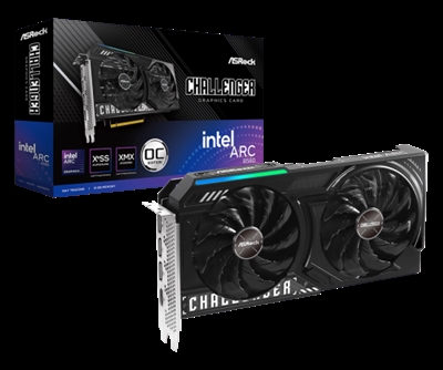 Asrock 90-GA5LZZ-00UANF Asrock Intel Arc B580 Challenger 12GB OC. Familia de procesadores de gráficos: Intel, Procesador gráfico: Arc A580, Frecuencia del procesador: 2740 MHz. Capacidad memoria de adaptador gráfico: 12 GB, Tipo de memoria de adaptador gráfico: GDDR6, Ancho de datos: 192 bit. Máxima resolución: 7680 x 4320 Pixeles. Versión DirectX: 12 Ultimate, Versión OpenGL: 4.6. Tipo de interfaz: PCI Express x8 4.0. Tipo de enfriamiento: Activo, Número de ventiladores: 2 Ventilador(es), Iluminación de color: Azul, Verde, Rojo