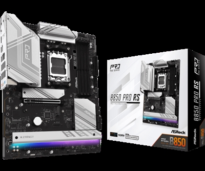 Asrock 90-MXBQK0-A0UAYZ Asrock B850 Pro RS. Fabricante de procesador: AMD, Socket de procesador: Zócalo AM5, Procesador compatible: AMD Ryzen 7000 Series, AMD Ryzen 8000 Series, AMD Ryzen 9000 Series. tipos de memoria compatibles: DDR5-SDRAM, Memoria interna máxima: 256 GB, Tipo de ranuras de memoria: DIMM. Interfaces de disco de almacenamiento soportados: M.2, SATA III, Niveles RAID: 0, 1, 10. Tipo de interfaz ethernet: 2.5 Gigabit Ethernet, Controlador LAN: Dragon RTL8125BG. Componente para: PC, Factor de forma: ATX, Familia del chipset: AMD