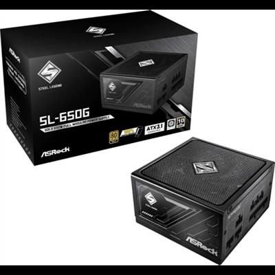 Asrock 90-UXS065-GFEAAA FUENTE ALIMENTACION ASROCK SL-650G,PSU,650W,80 PLUS GOLD,135MM,MODULAR,PCI-E 5.1 (12+4pin)x1,PCI-E (6+2 pin)x3,SATA (5 pin)x9