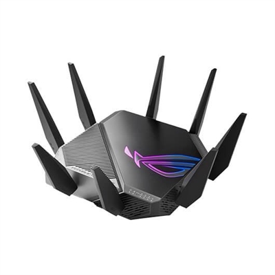 Asustek 90IG06E0-MO1R00 ASUS GT-AXE11000. Tipo de conexión WAN: RJ-45. Banda Wi-Fi: Tribanda (2.4 GHz / 5 GHz / 6 GHz), Estándar Wi-Fi: Wi-Fi 6 (802.11ax), Tasa de transferencia de datos WLAN (máx.): 4804 Mbit/s. Tipo de interfaz Ethernet LAN: Gigabit Ethernet, Ethernet LAN, velocidad de transferencia de datos: 10,100,1000,2500 Mbit/s, Tecnología de cableado: 10/100/1000Base-T(X). Algoritmos de seguridad soportados: SSH, WPA-Enterprise, WPA2-Enterprise, WPA3, WPS, NAT, funcionalidad: PPTP, L2TP, IPSec, RTSP, H.323, SIP Passthrough, PPPoE relay. Tipo de producto: Router de sobremesa, Color del producto: Negro, Indicadores LED: LAN, Poder, Estado, WAN